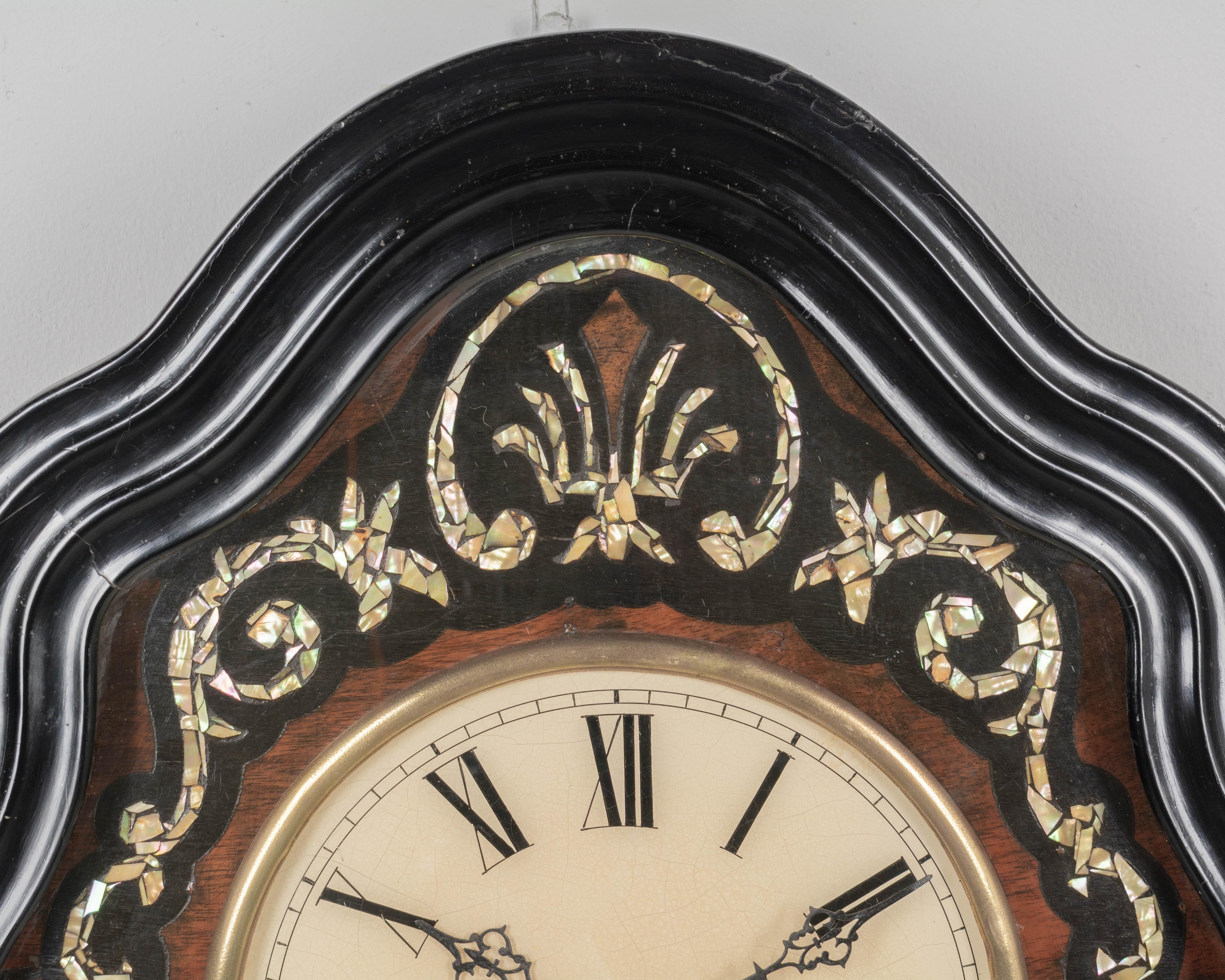 19th Century Napoleon III French Wall Clock In Good Condition For Sale In Winter Park, FL