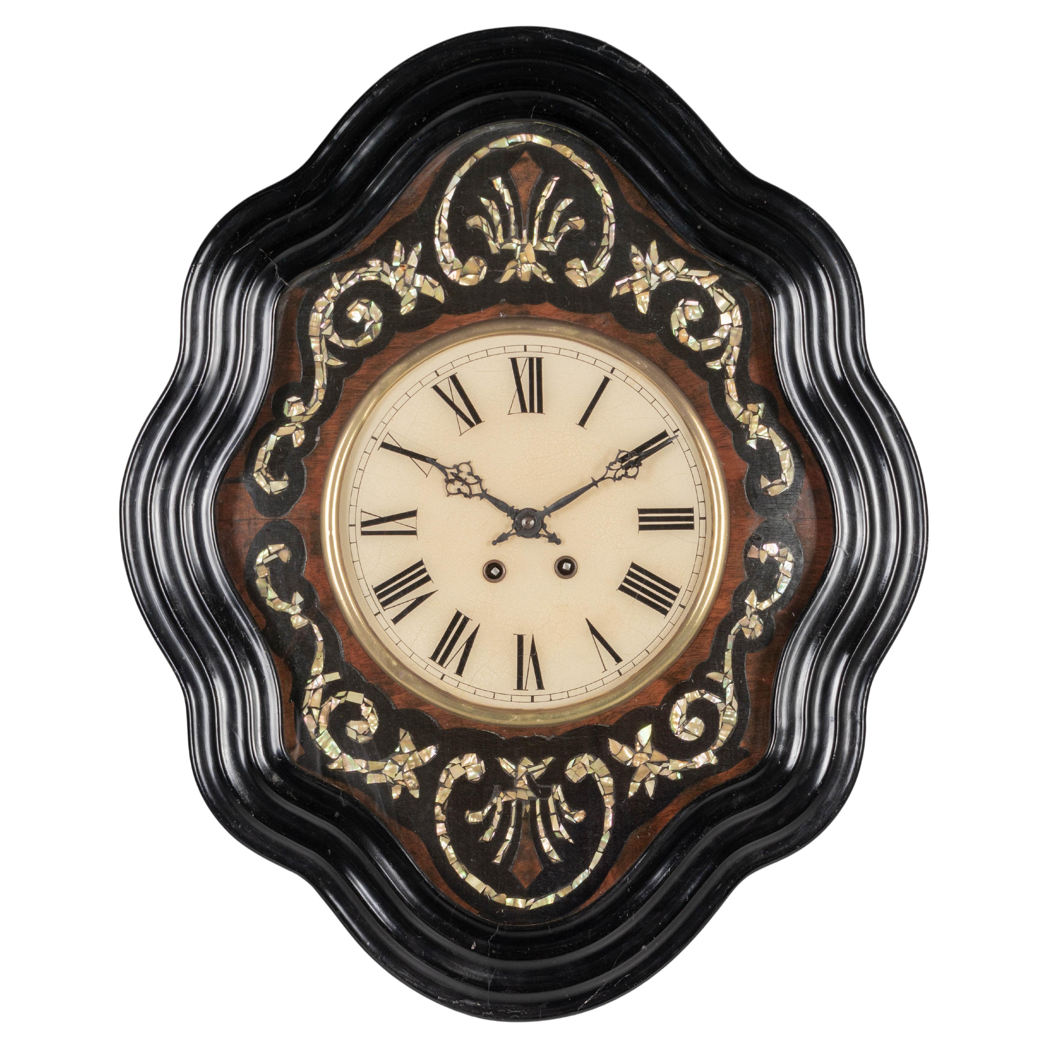 19th Century Napoleon III French Wall Clock For Sale