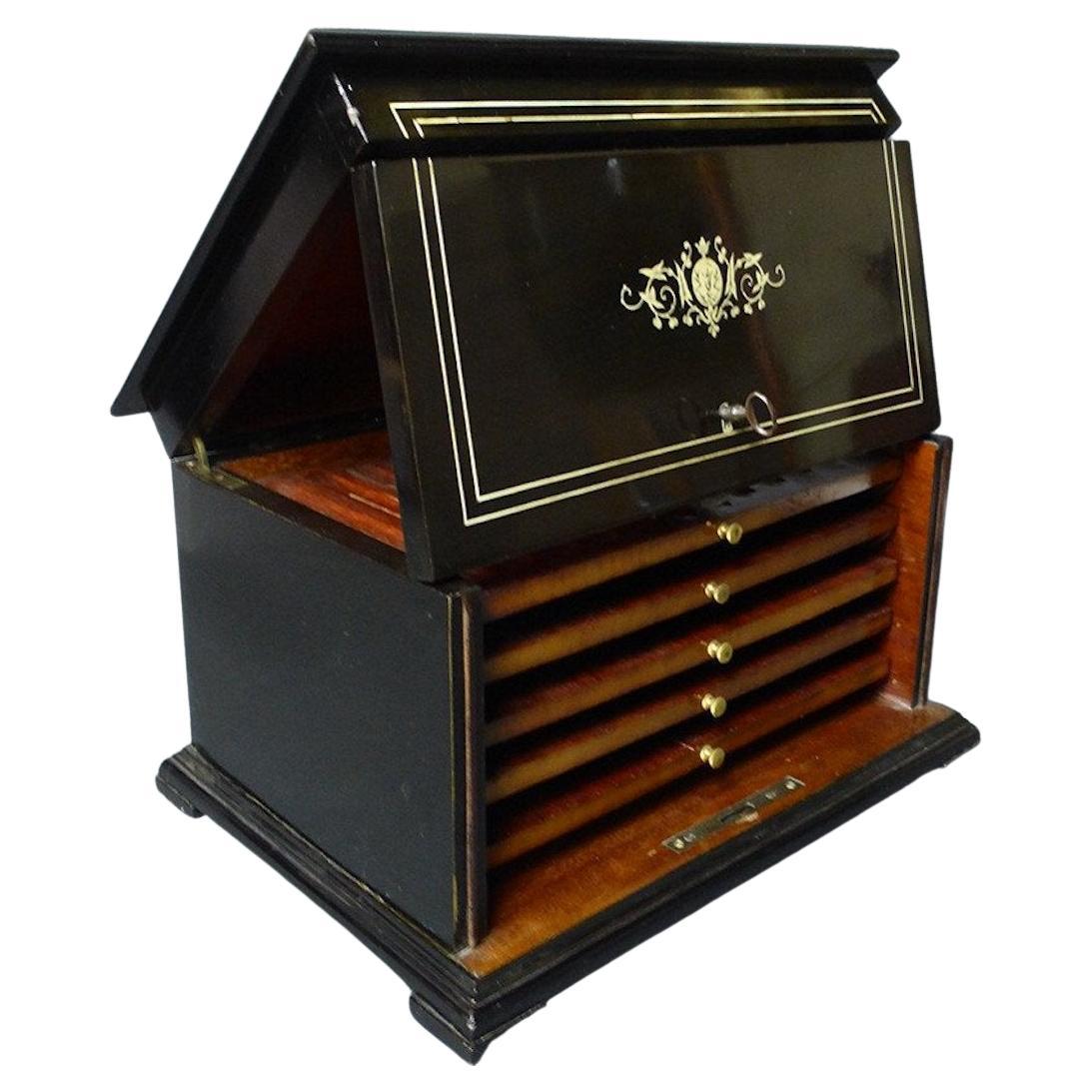 Boîte à cigares Napoléon III Guillaume Diehl du 19ème siècle en vente