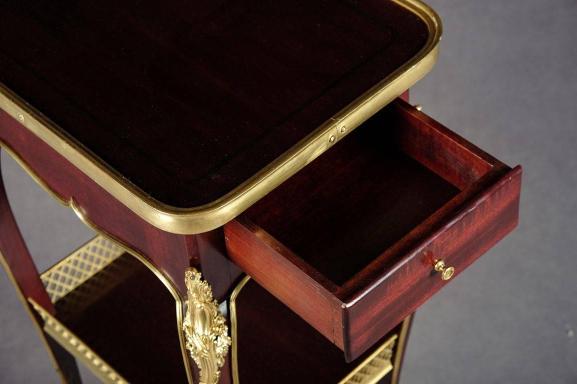 Mahogany 19th Century Napoleon III Henry Dasson Side Table For Sale