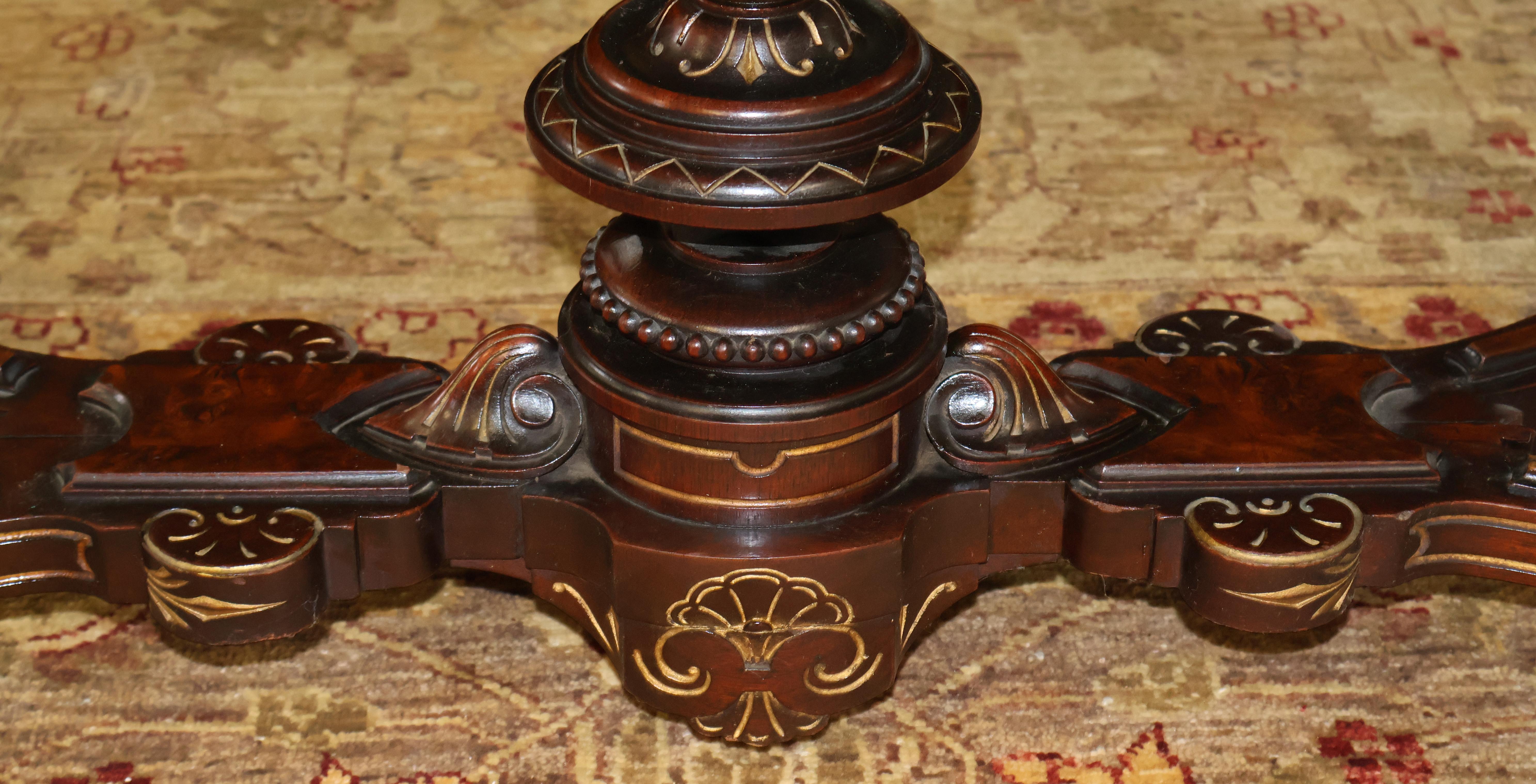 19th Century Napoleon III Inlaid Rosewood Occasional Center Entry Table For Sale 13