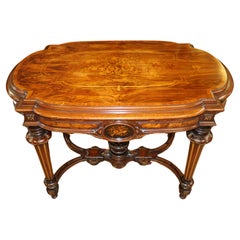 19th Century Napoleon III Inlaid Rosewood Occasional Center Entry Table