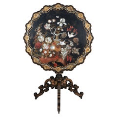 19th Century Napoleon III Lacquered Tilt-Top Table