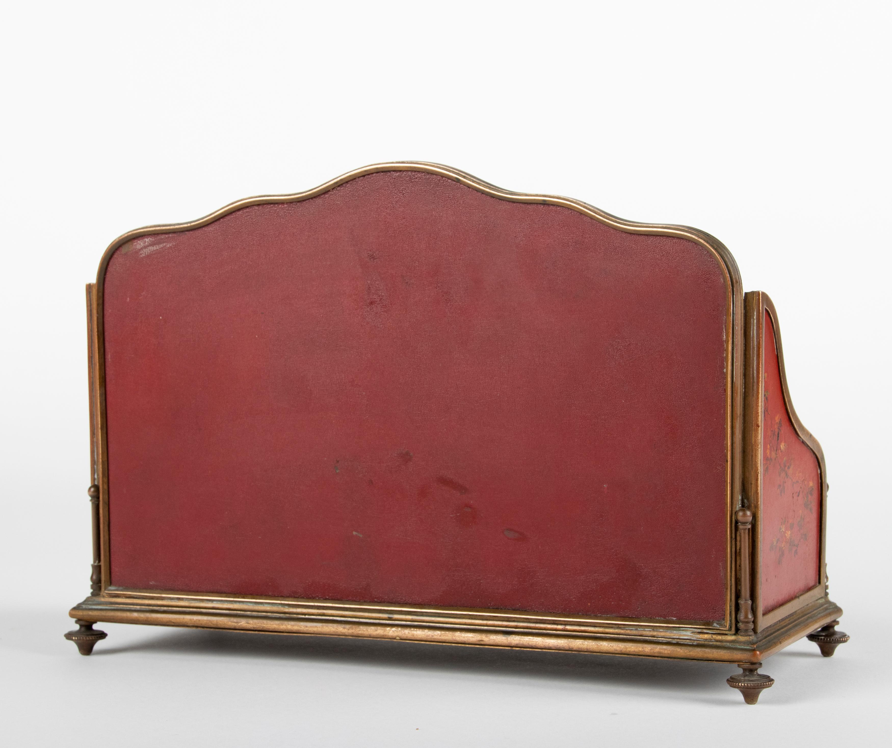 19th Century Napoleon III Letter Rack with Lacquered Panels and Bronze Mounts For Sale 6