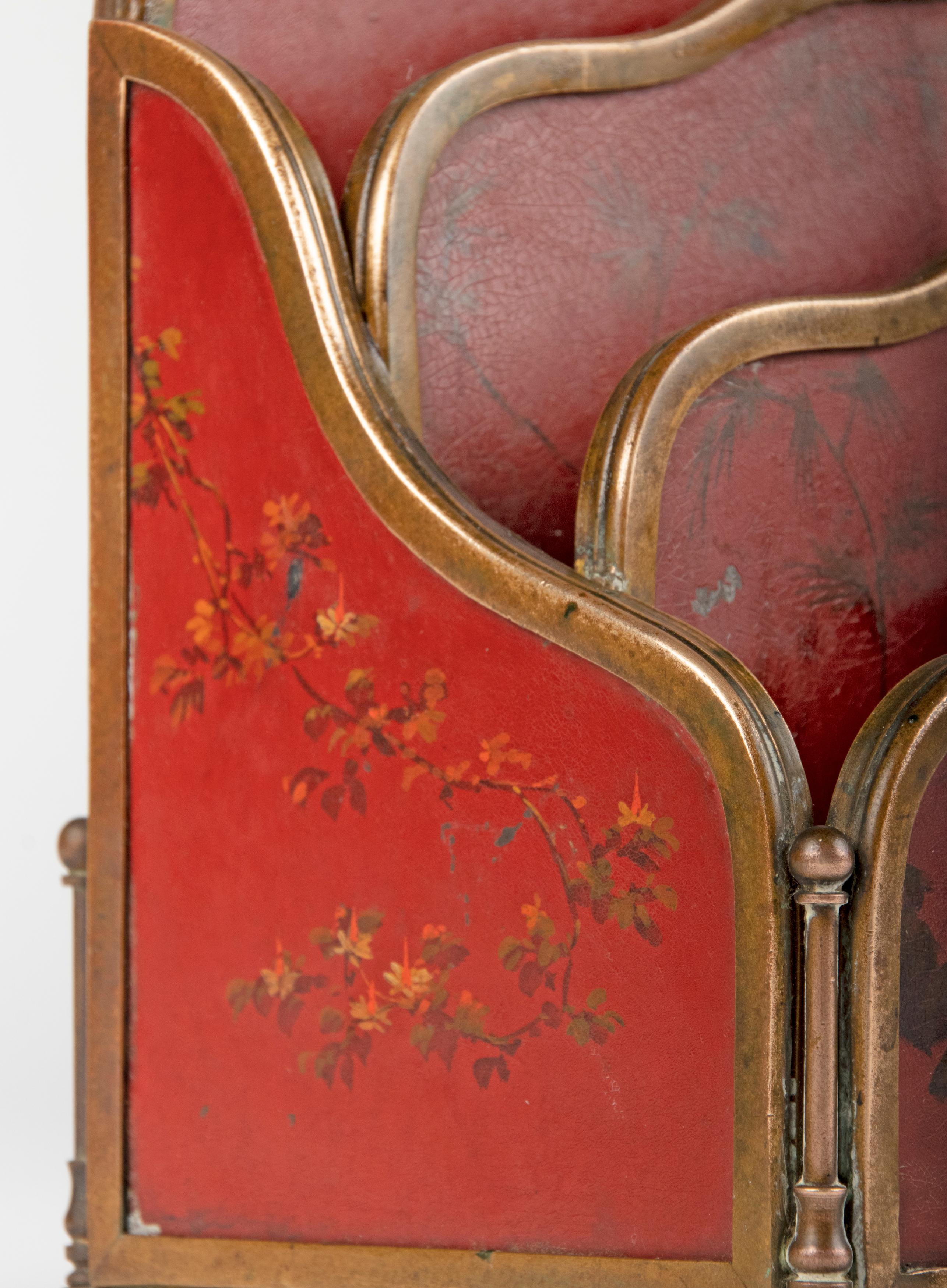 19th Century Napoleon III Letter Rack with Lacquered Panels and Bronze Mounts For Sale 13
