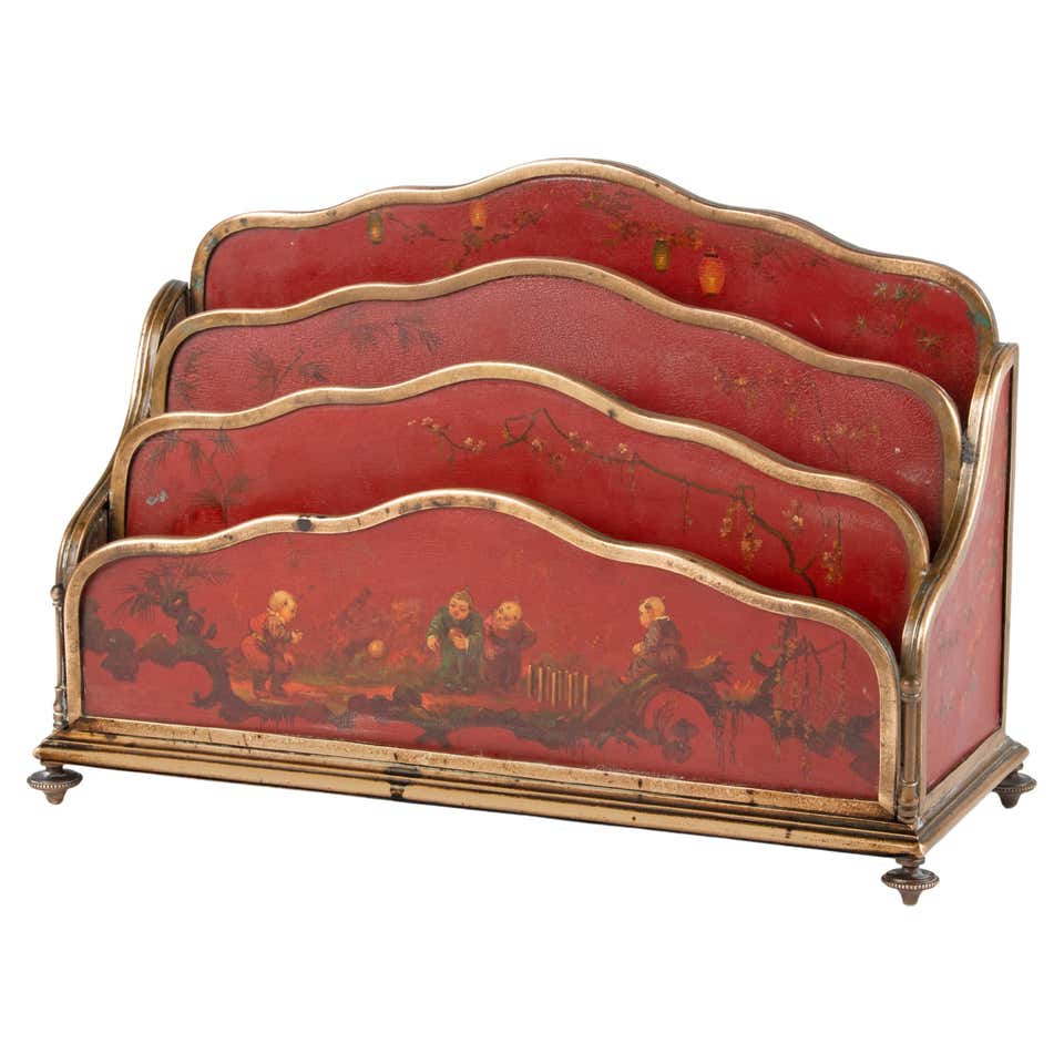 Letter Rack or Stationery Rack in Leather from the 19th Century, France ...