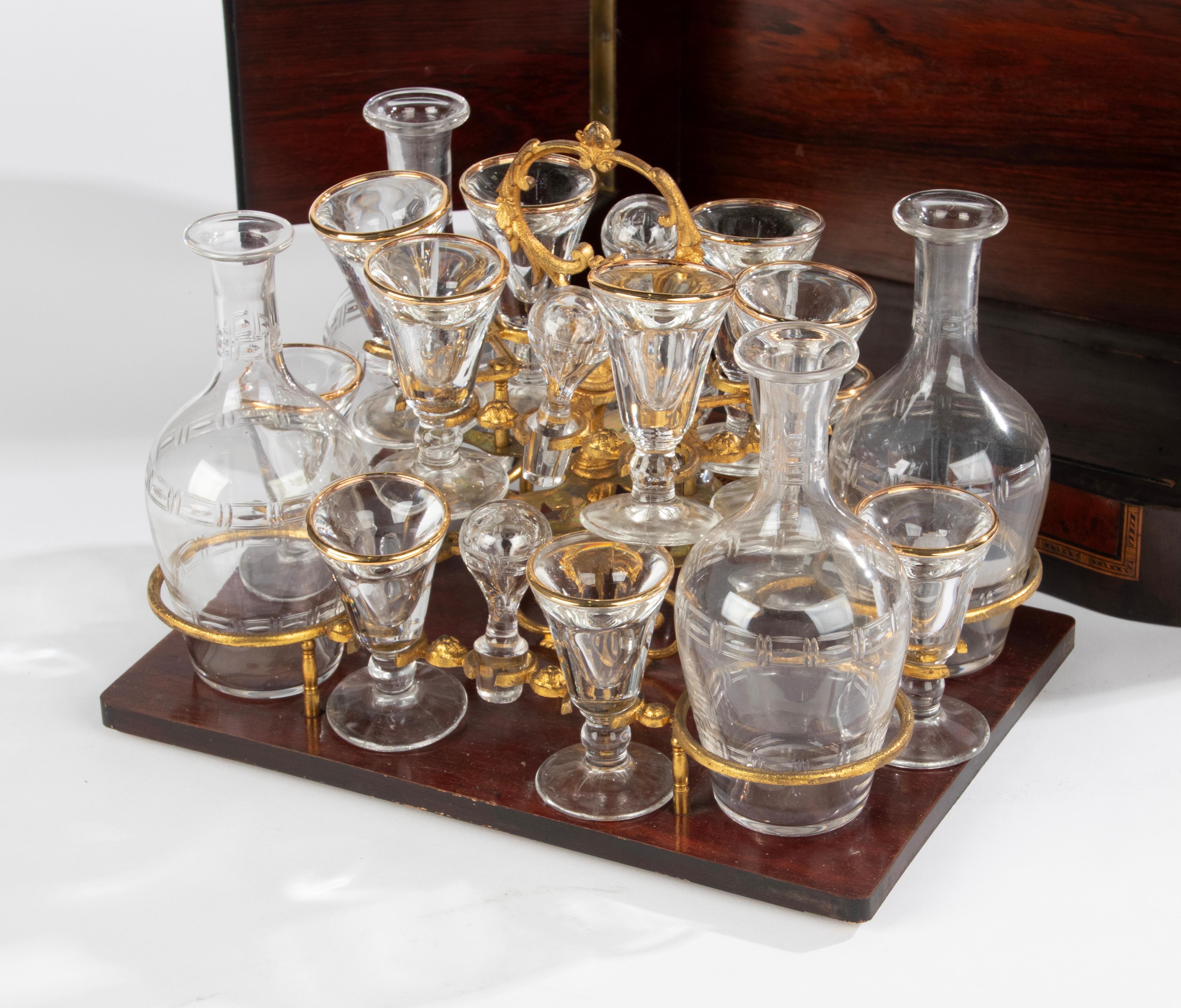 Brass 19th Century Napoleon III Liquor Cabinet 