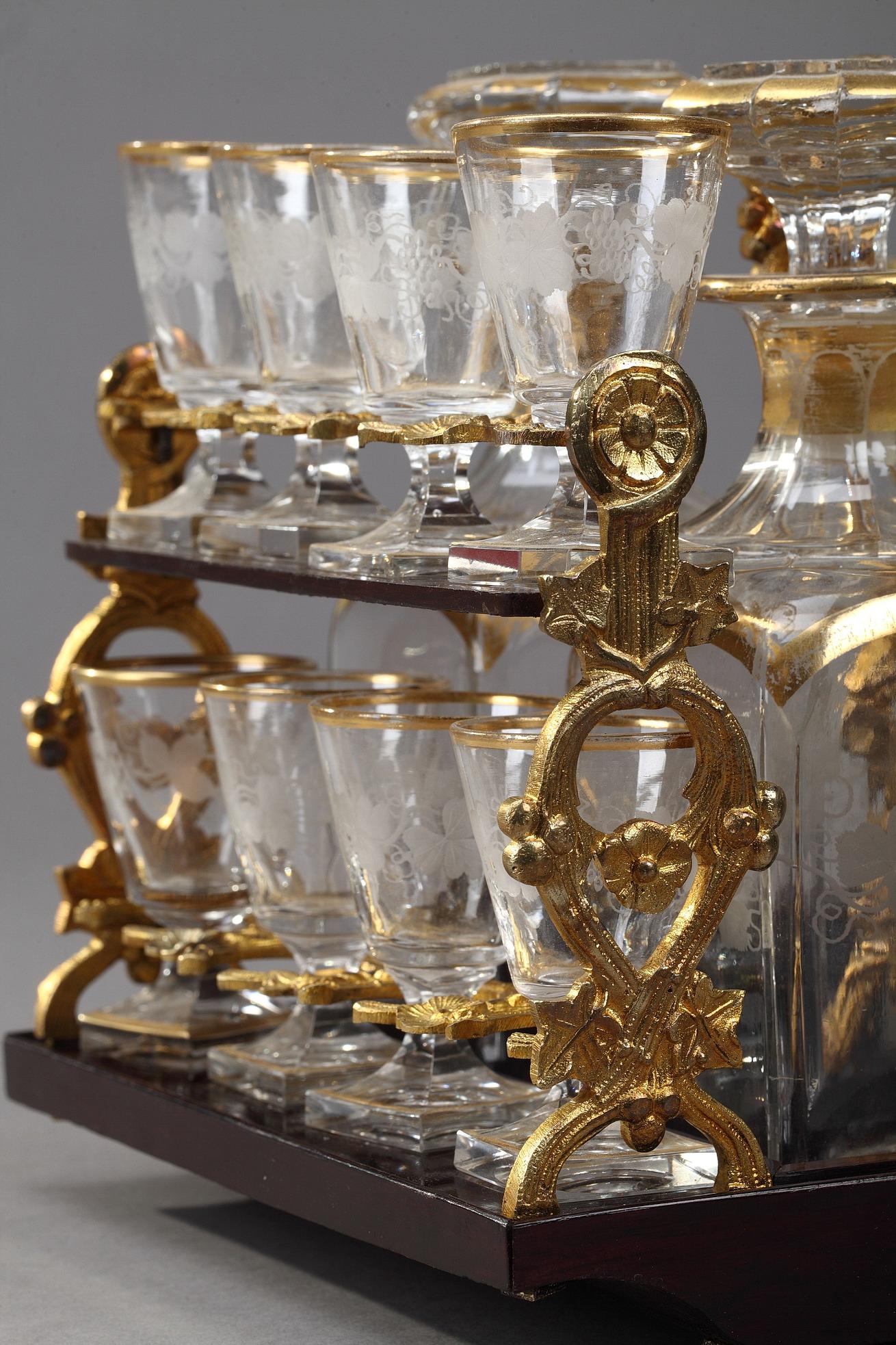 19th Century Napoleon III Liquor Cellar in Ebony with Brass Inlay For Sale 12