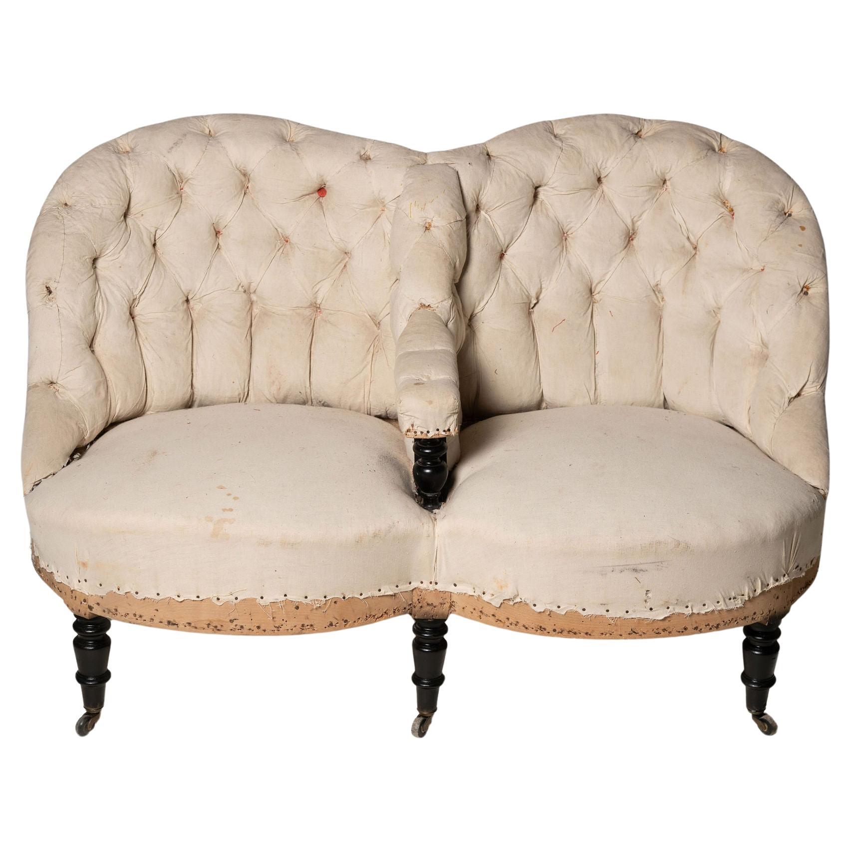 19th Century Napoleon III love seat  For Sale