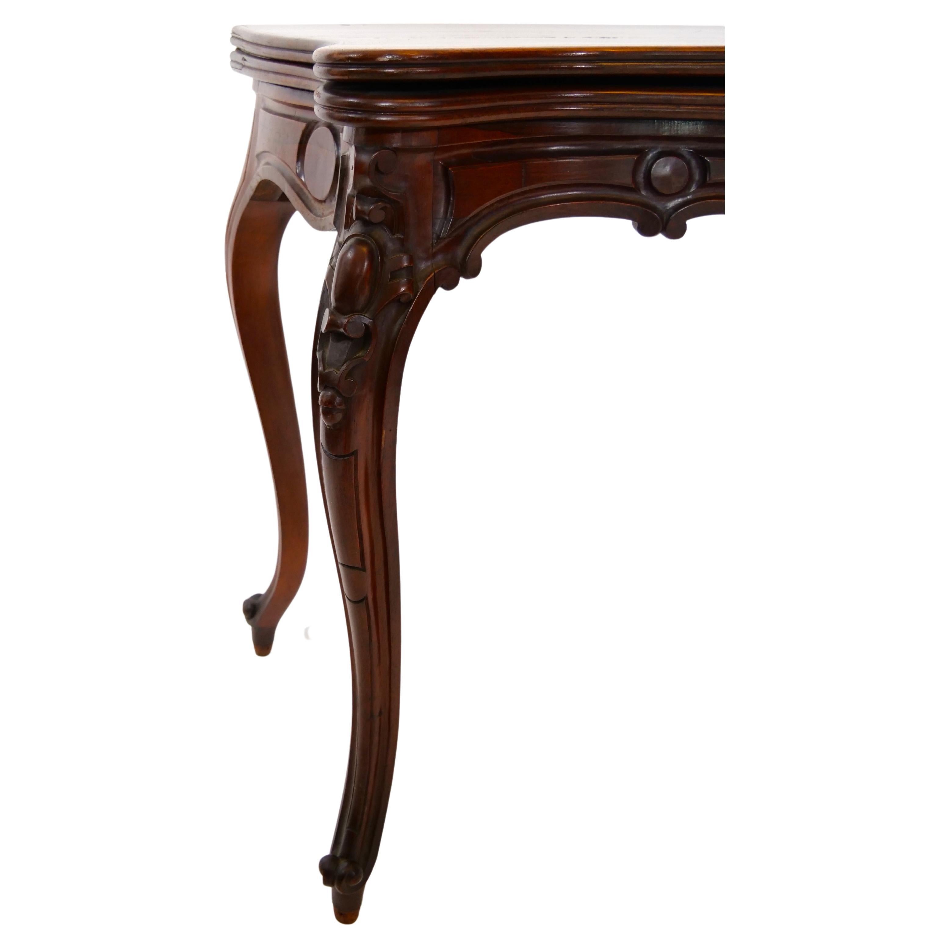 19th Century Napoleon III Mahogany  Console / Game Table  For Sale 4