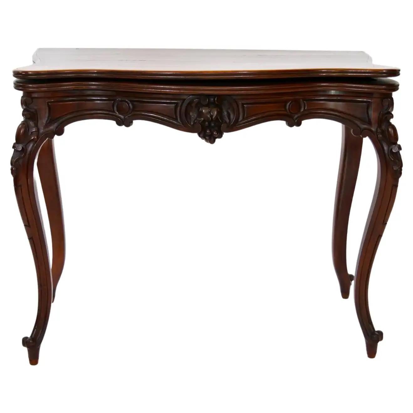 19th Century Napoleon III Mahogany  Console / Game Table  For Sale 13