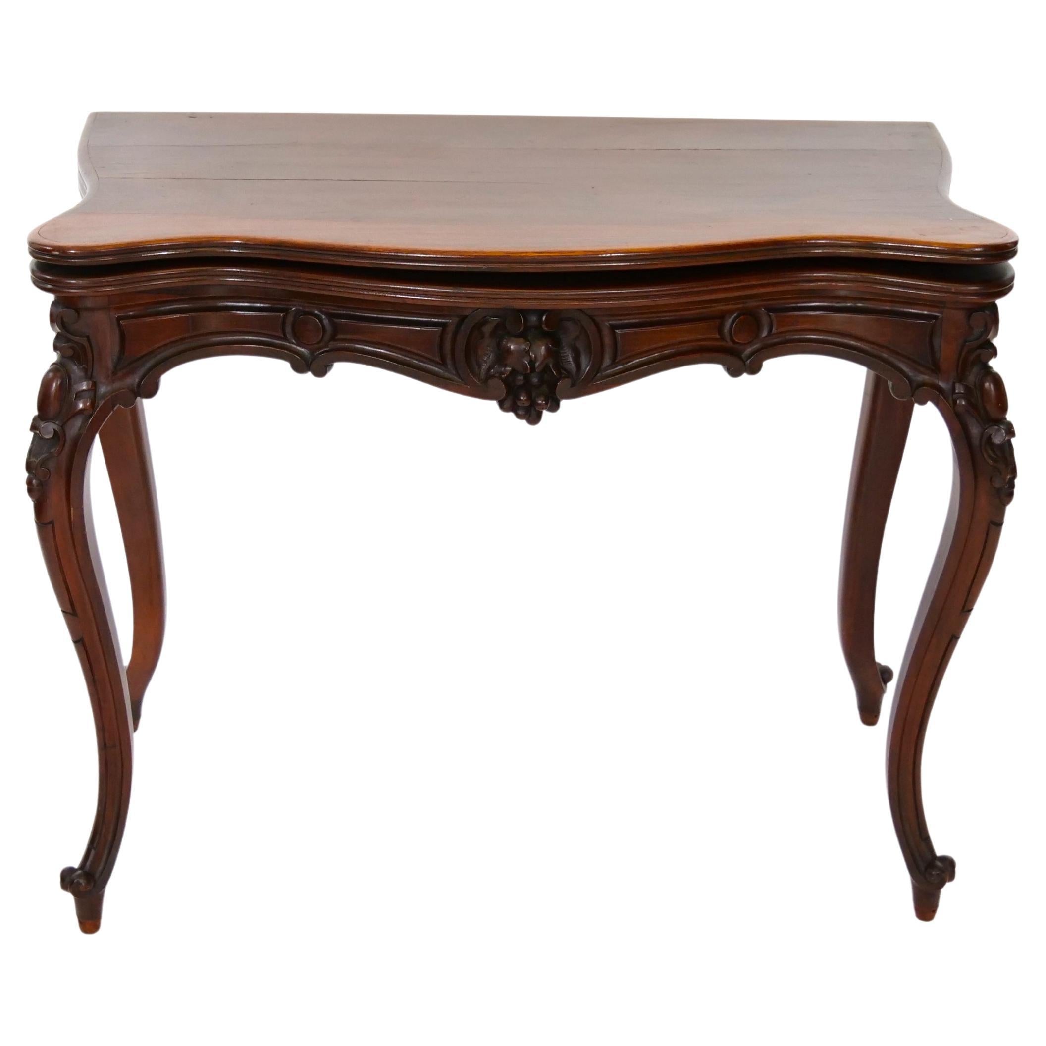 19th Century Napoleon III Mahogany  Console / Game Table  In Good Condition For Sale In Tarry Town, NY