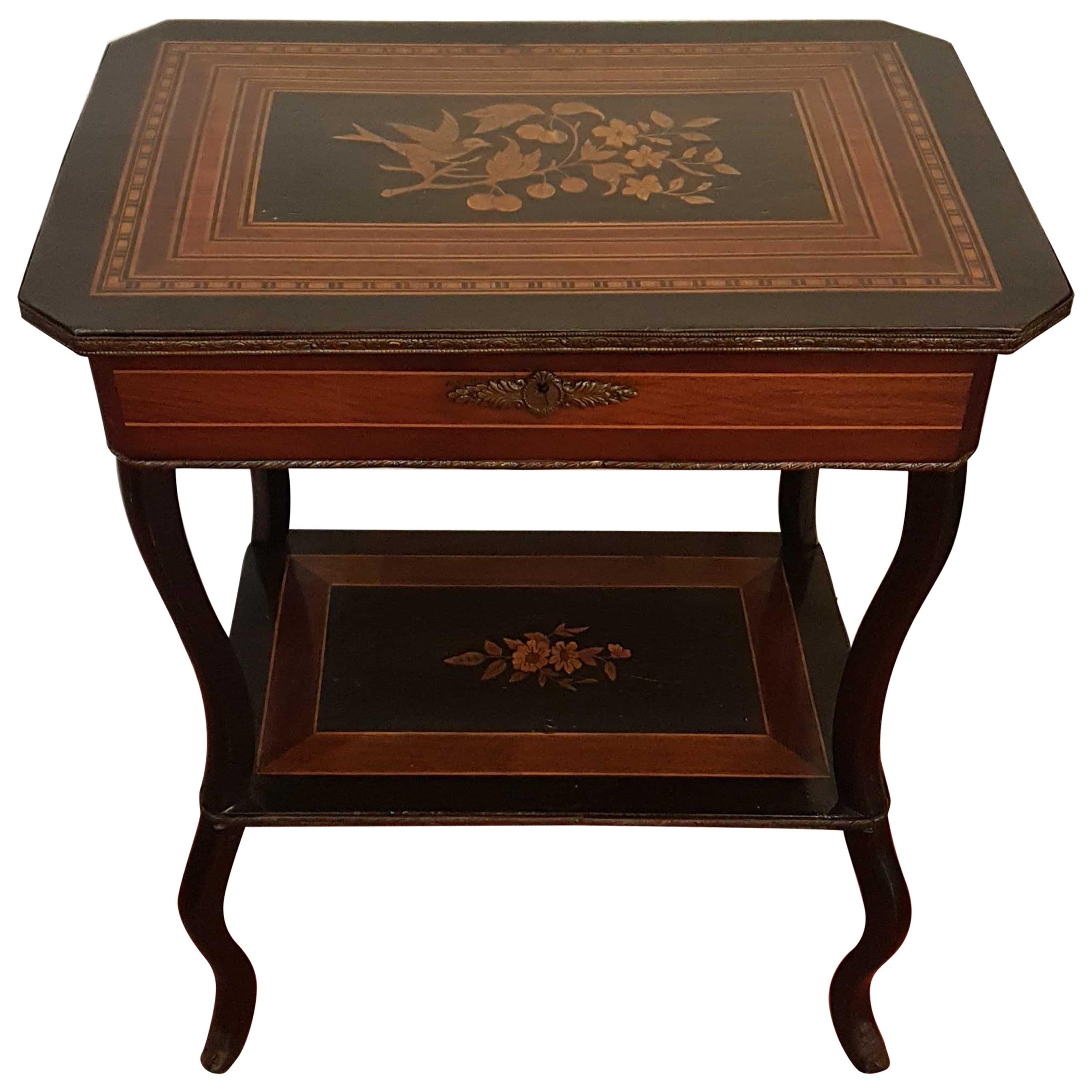 19th Century Napoleon III Marquerty Vanity Side Table, France, circa 1860