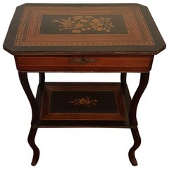 Table d'appoint en marqueterie Napoléon III du XIXe siècle, France, vers 1860