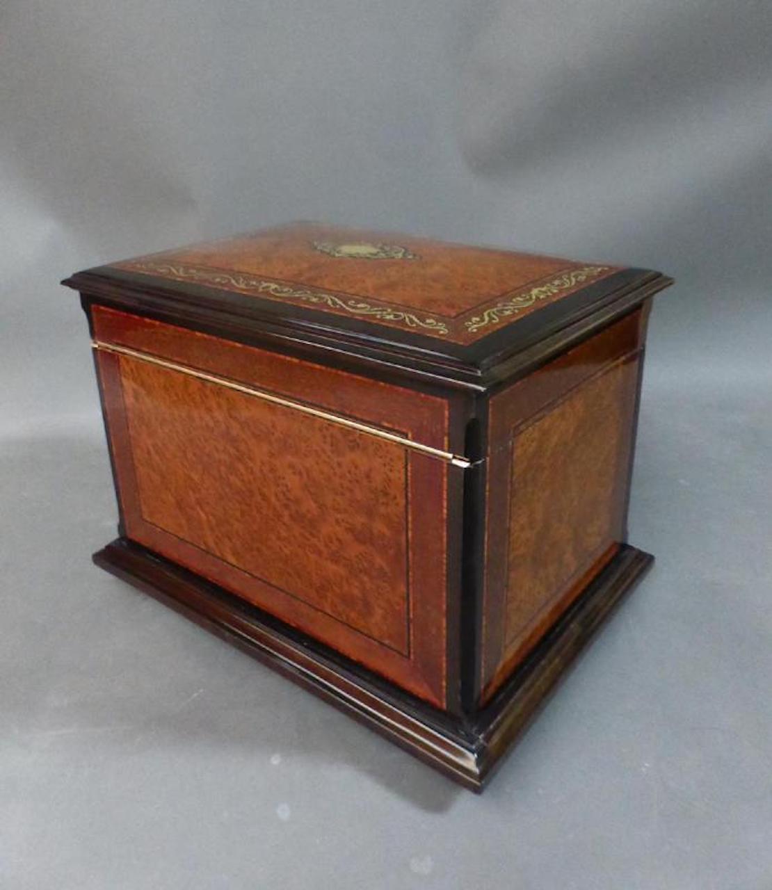 19th Century Napoleon III Marquetry Cigar Cellar, 1850s 1