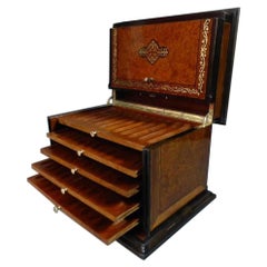 19th Century Napoleon III Marquetry Cigar Cellar, 1850s