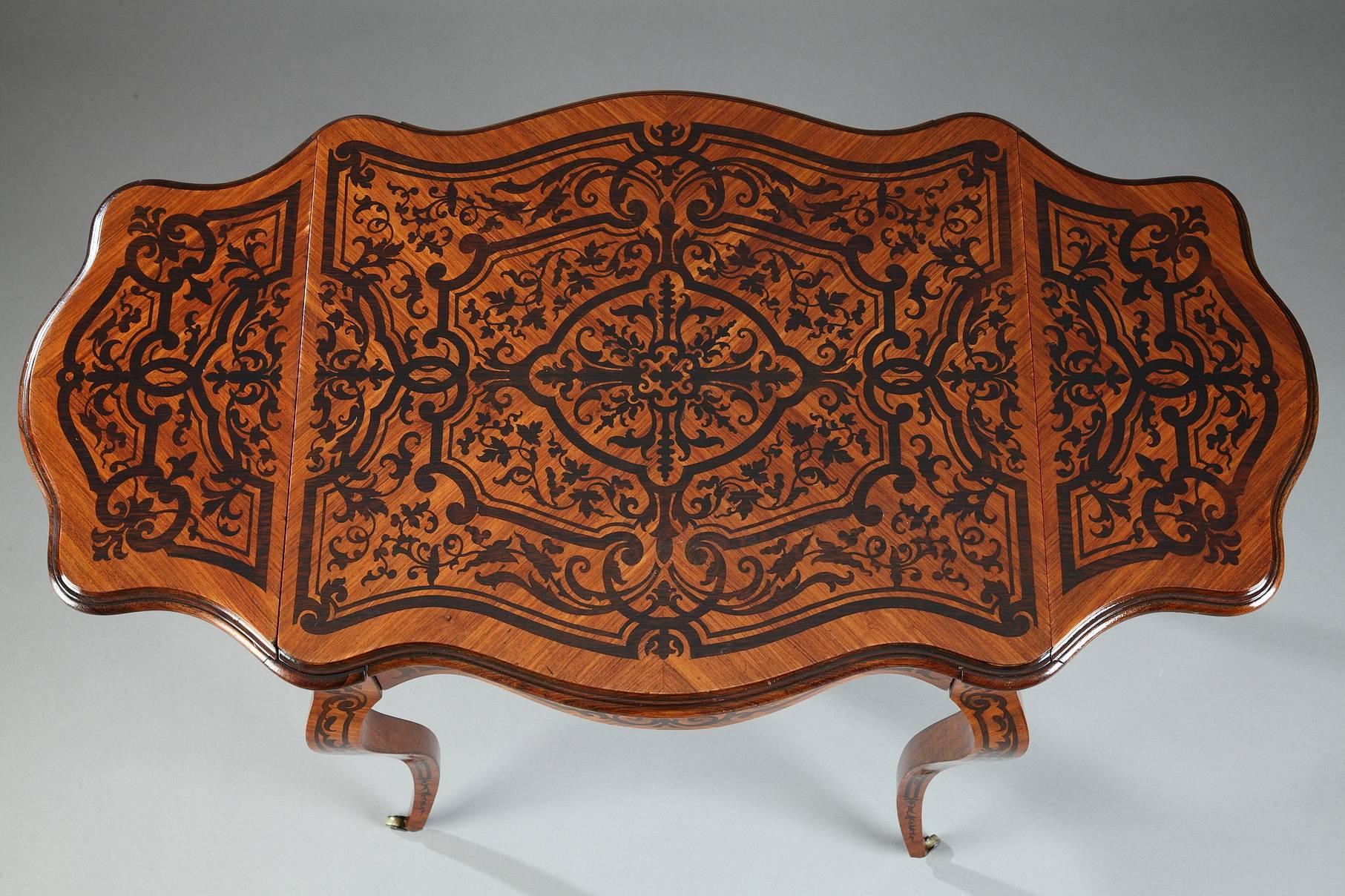 19th Century Napoleon III Marquetry Sewing Table 1