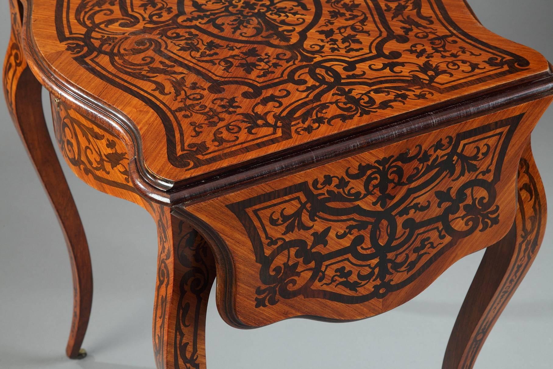 19th Century Napoleon III Marquetry Sewing Table 4