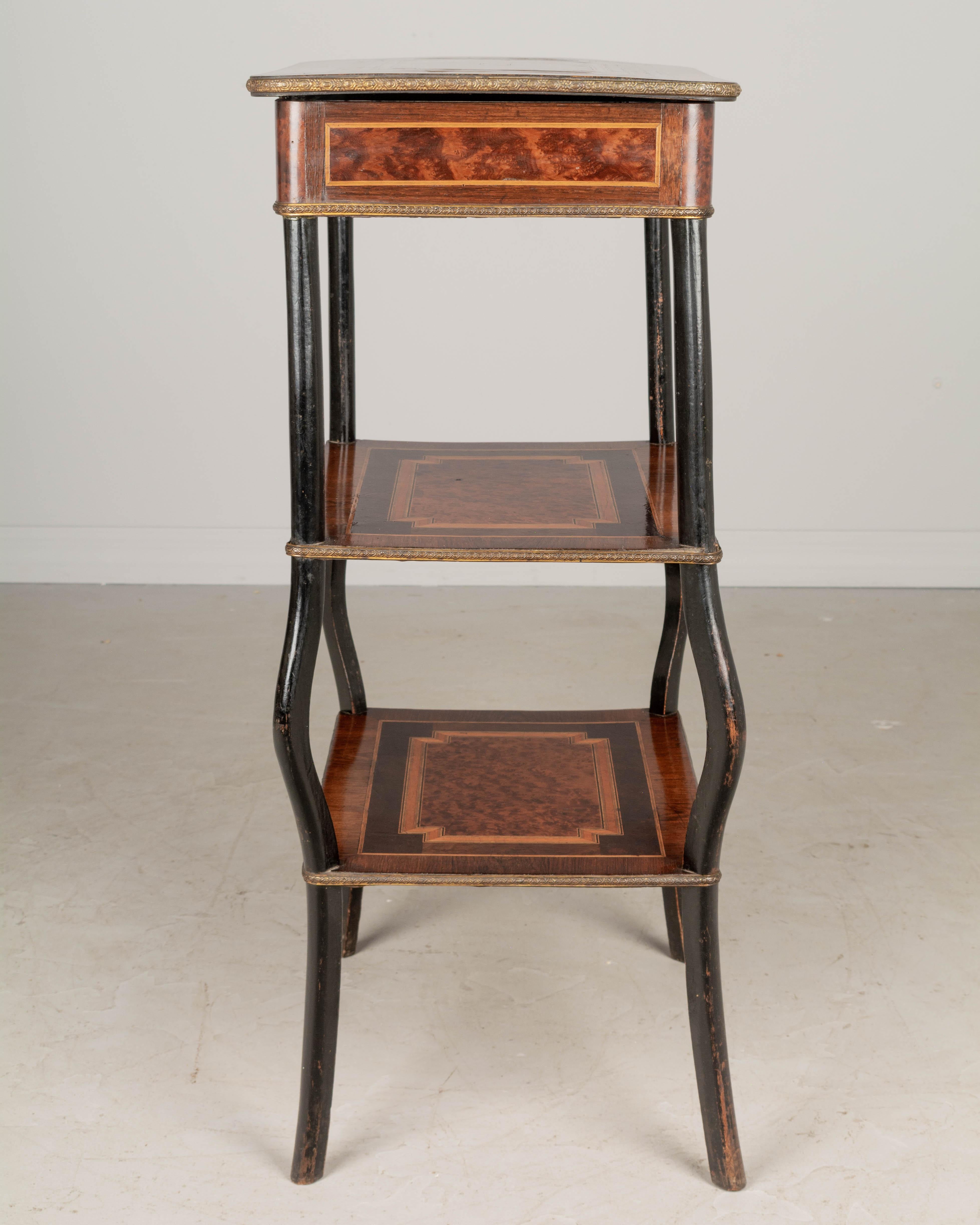 19th Century Napoleon III Marquetry Tiered Table 6