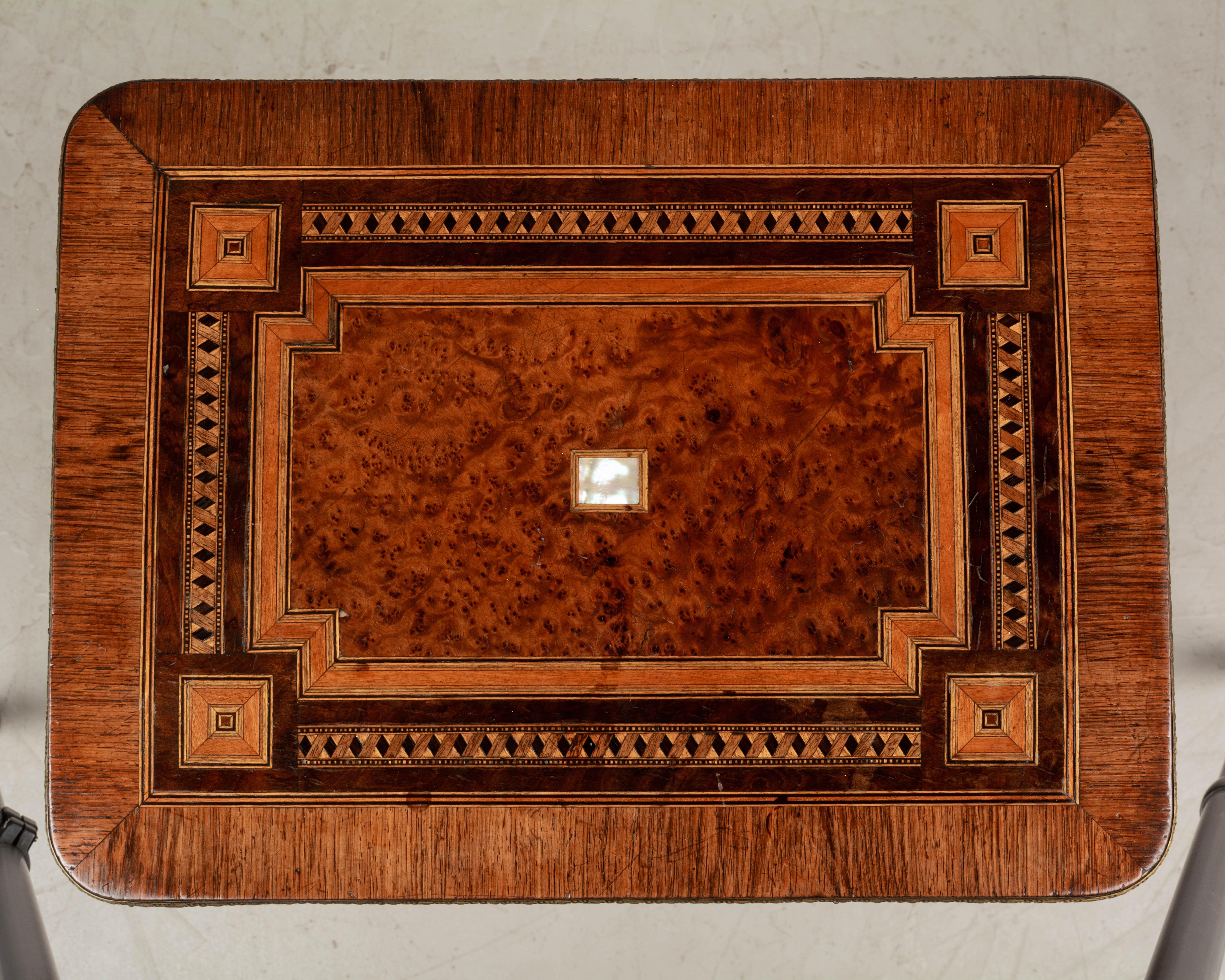 Hand-Crafted 19th Century Napoleon III Marquetry Tiered Table