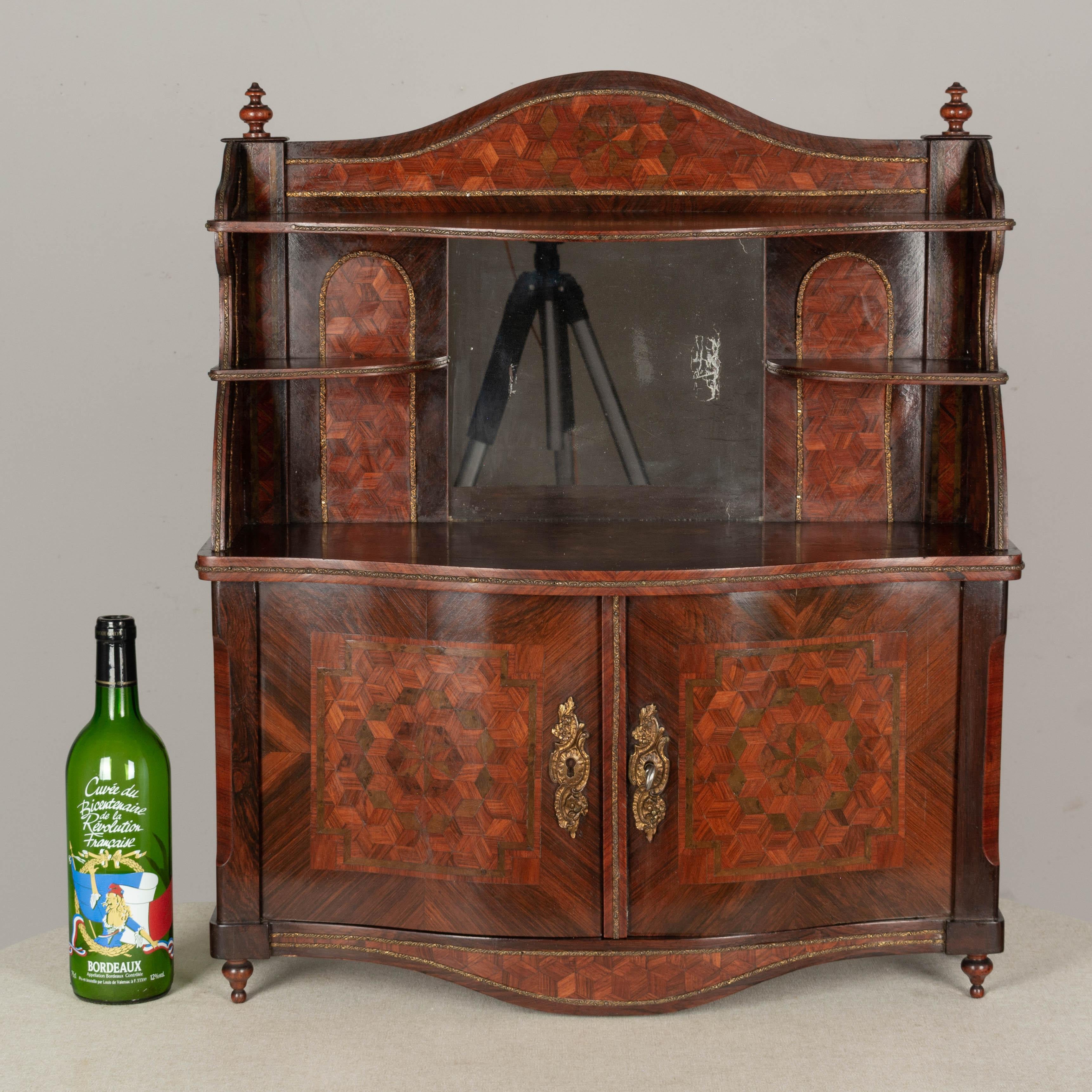 French 19th Century Napoleon III Marquetry Wall Cabinet For Sale