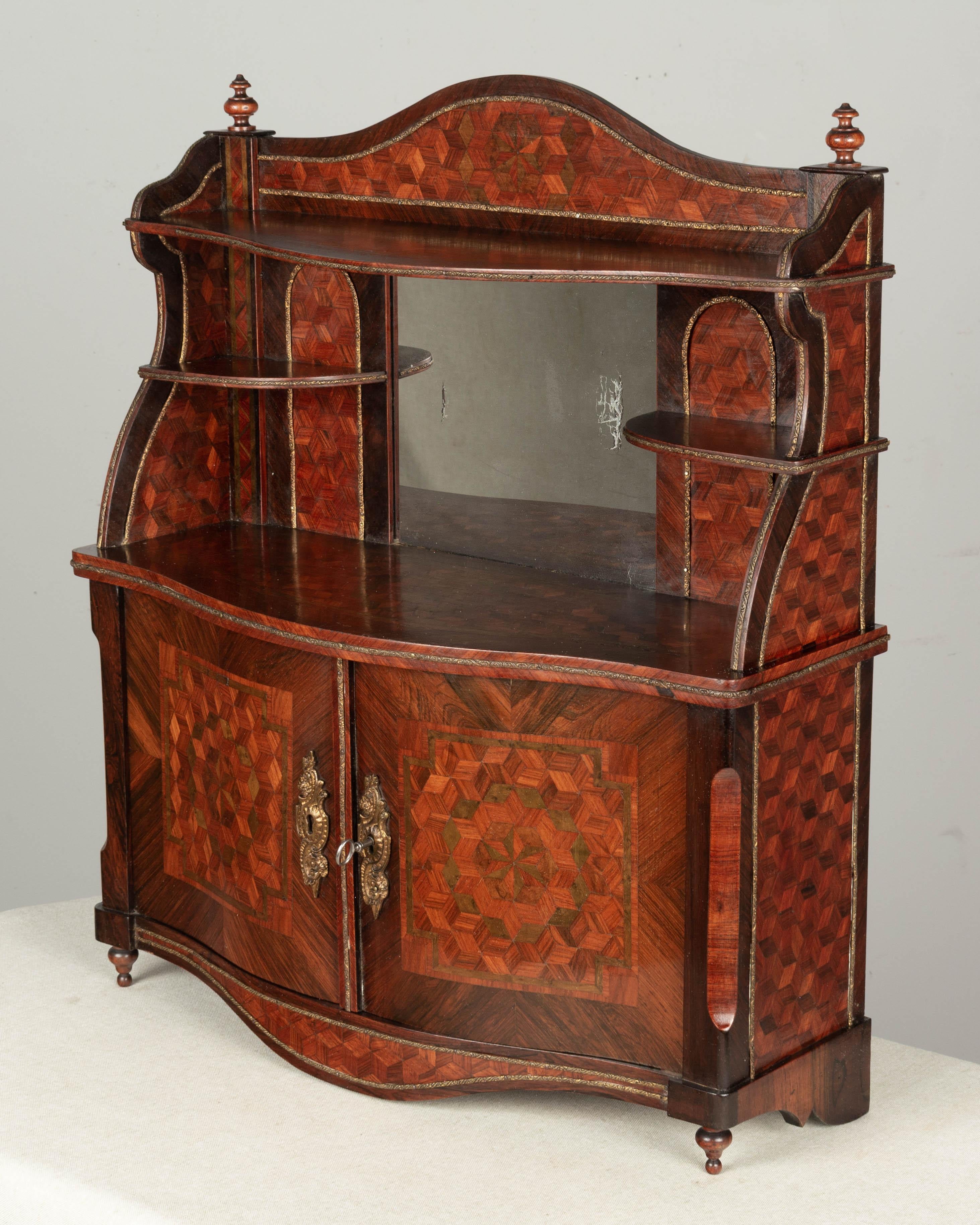 19th Century Napoleon III Marquetry Wall Cabinet In Good Condition For Sale In Winter Park, FL
