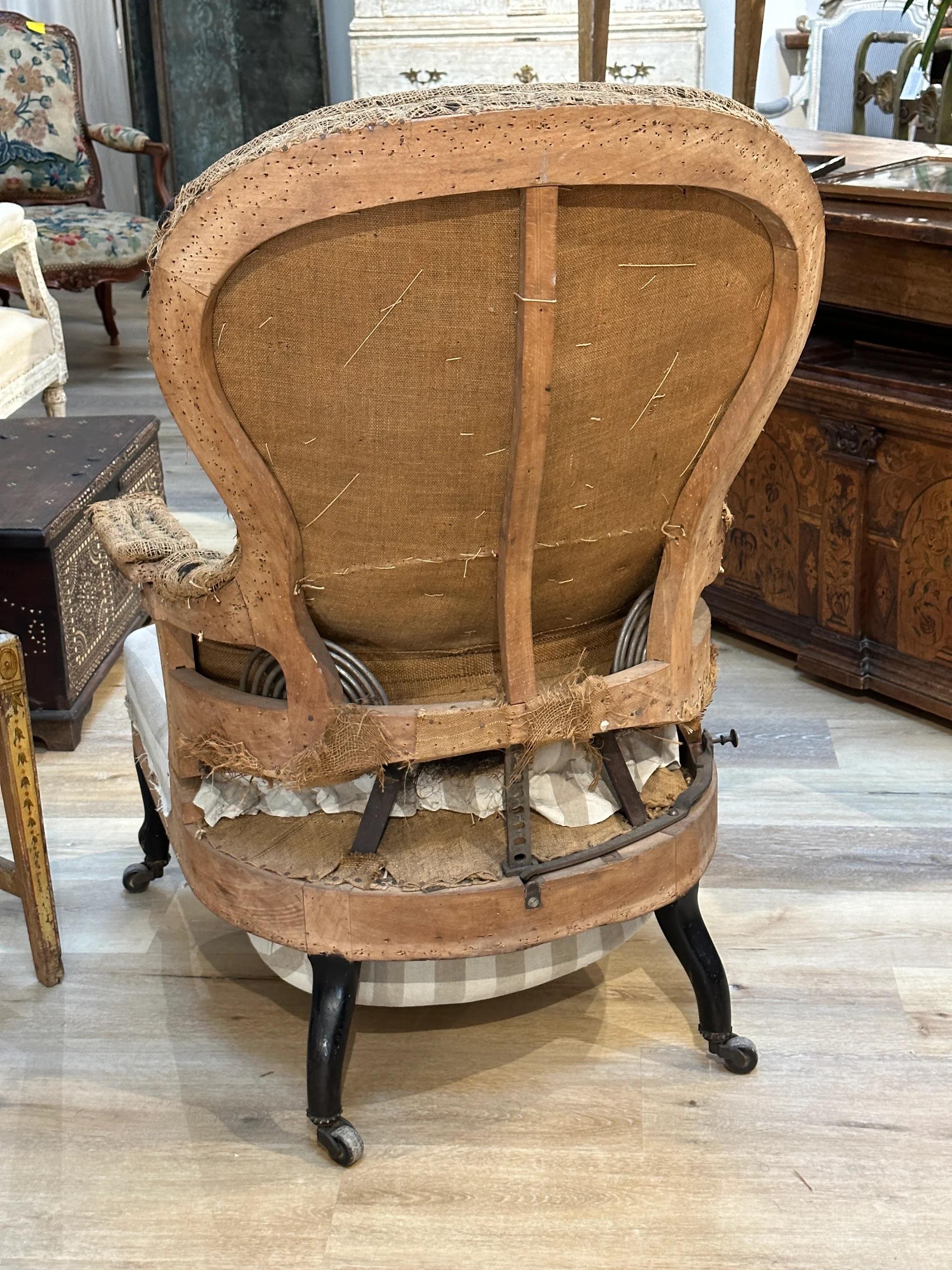 Upholstery 19th Century Napoleon III Mechanical Reading Chair Deconstructed For Sale