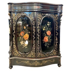 19th Century Napoleon III 'Meuble d'Appui' Buffet in Black Lacquered Wood