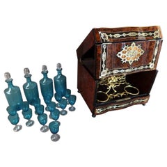 Crémaillère à liqueur Napoléon III du 19ème siècle en nacre et laiton