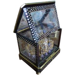 19th Century Napoleon III Mother of Pearl and Crystal Baccarat Liquor Cellar