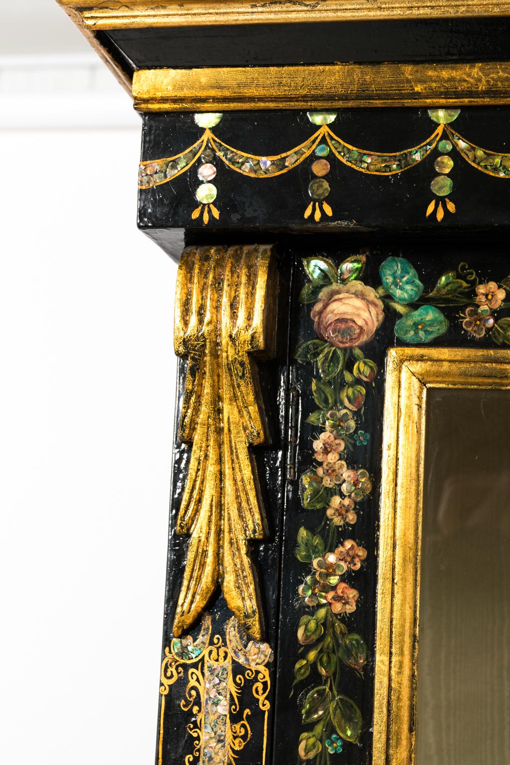 19th Century Napoleon III Mother of Pearl and Papier Mâché Cabinet For Sale 6