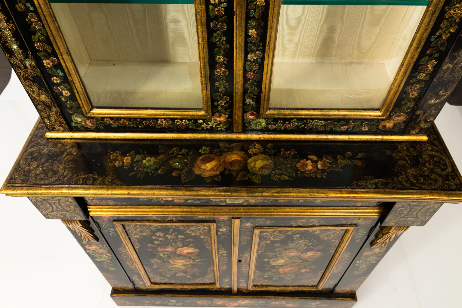 19th Century Napoleon III Mother of Pearl and Papier Mâché Cabinet For Sale 10