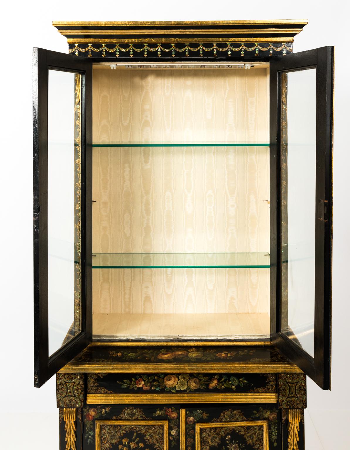 19th Century Napoleon III Mother of Pearl and Papier Mâché Cabinet For Sale 12