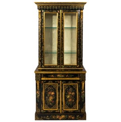 19th Century Napoleon III Mother of Pearl and Papier Mâché Cabinet