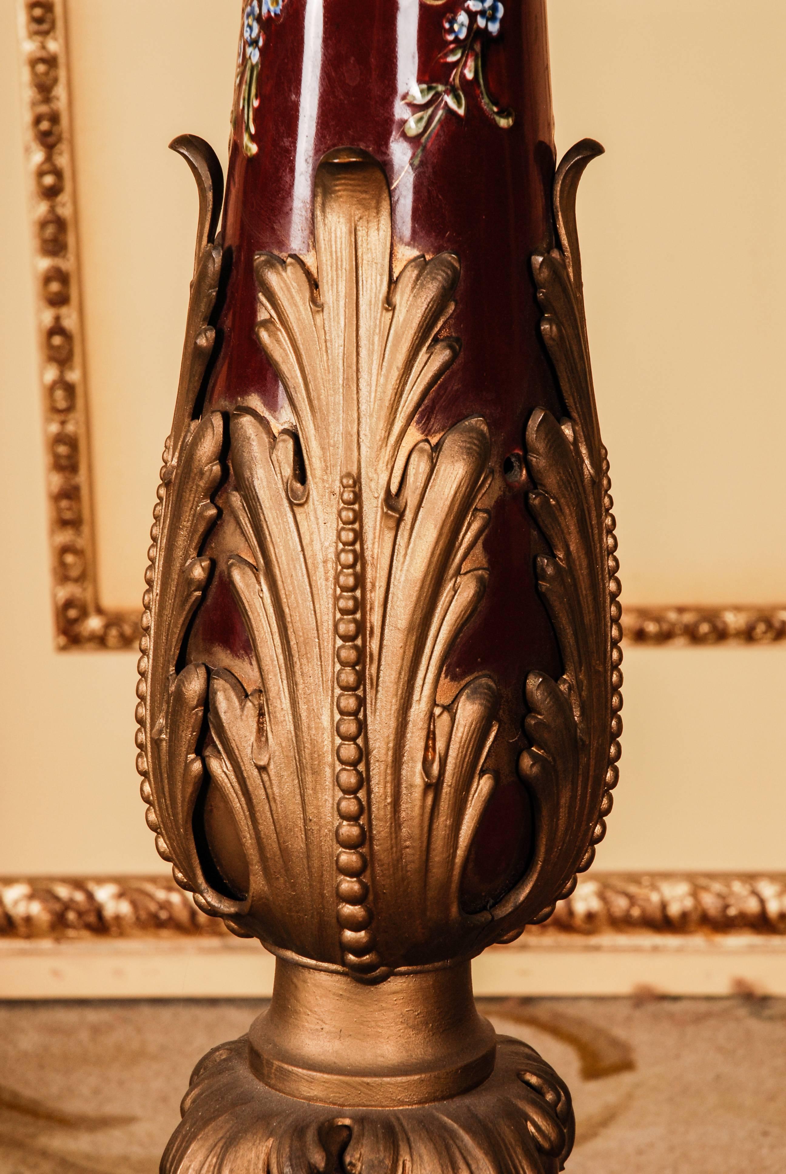 Museale Stehlampe Petroleumlampe, Napoleon III., 19. Jahrhundert (Keramik) im Angebot
