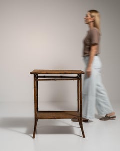 19th Century Napoleon III Natural Bamboo Side Table