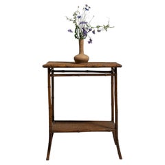 19th Century Napoleon III Natural Bamboo Side Table