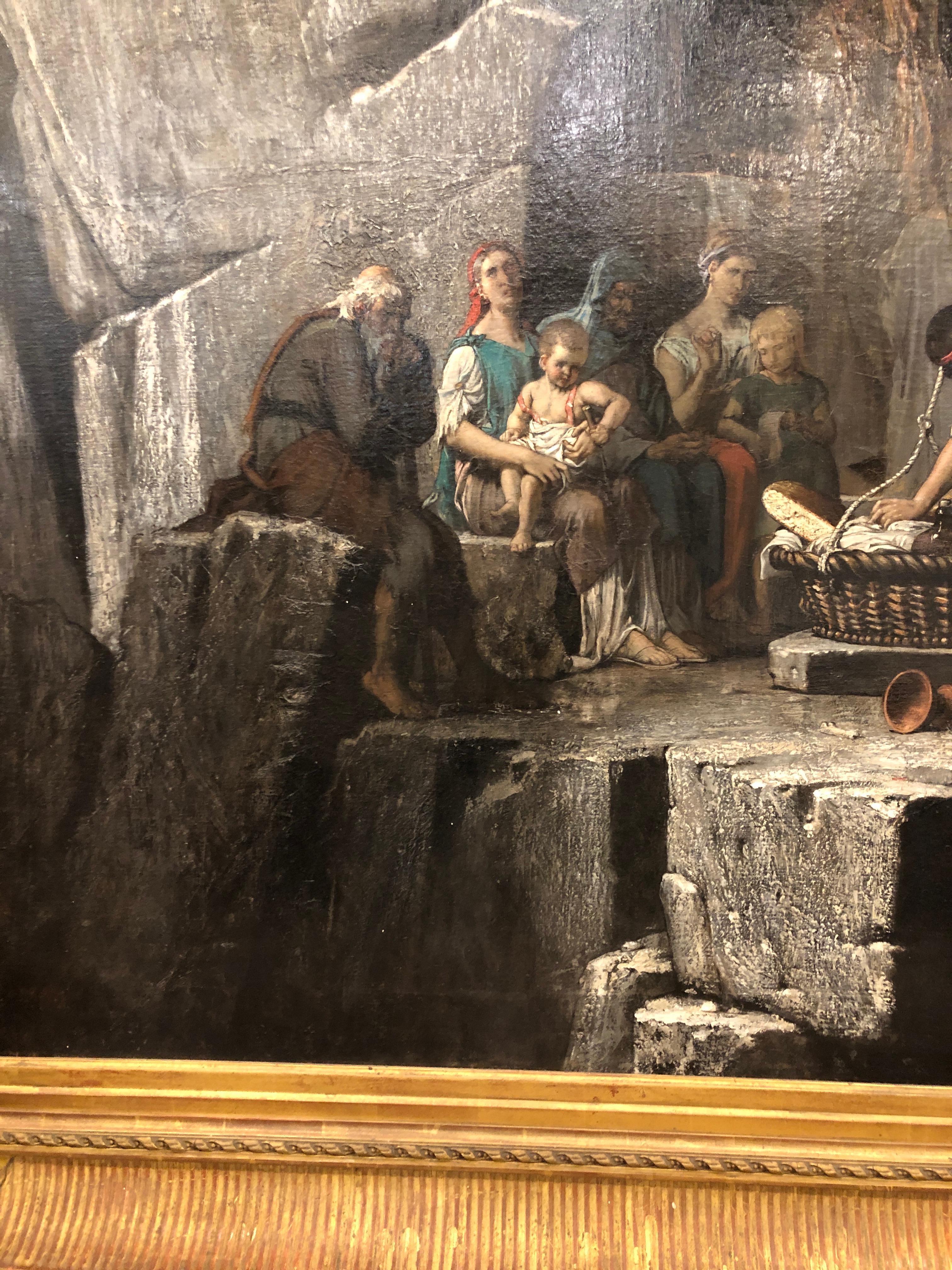 Superb painting by Benedict Masson, 1867, signed lower right. Original frame, in good condition, small deficiencies and breakages. The picture is in exceptional condition.
Benedict Masson (1819-1893)
Masada- Metzada
Oil / canvas
Measures: 195 x
