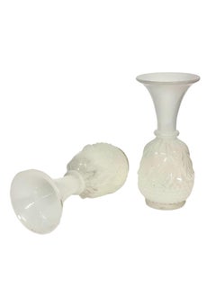 19th Century Napoleon III Pair of White Opaline Vases