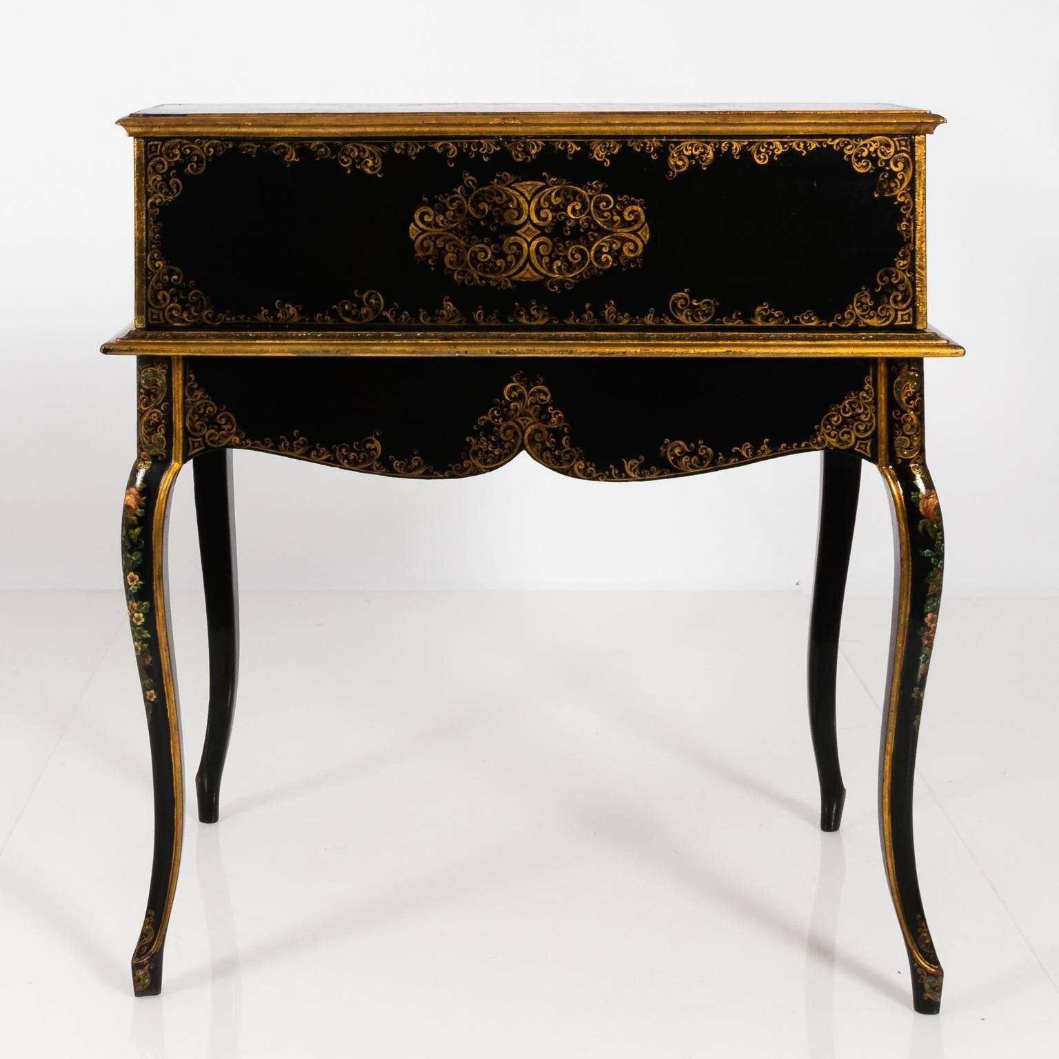 19th Century Napoleon III Papier Mâché Desk For Sale 6