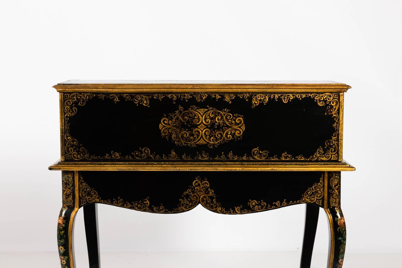 19th Century Napoleon III Papier Mâché Desk For Sale 7