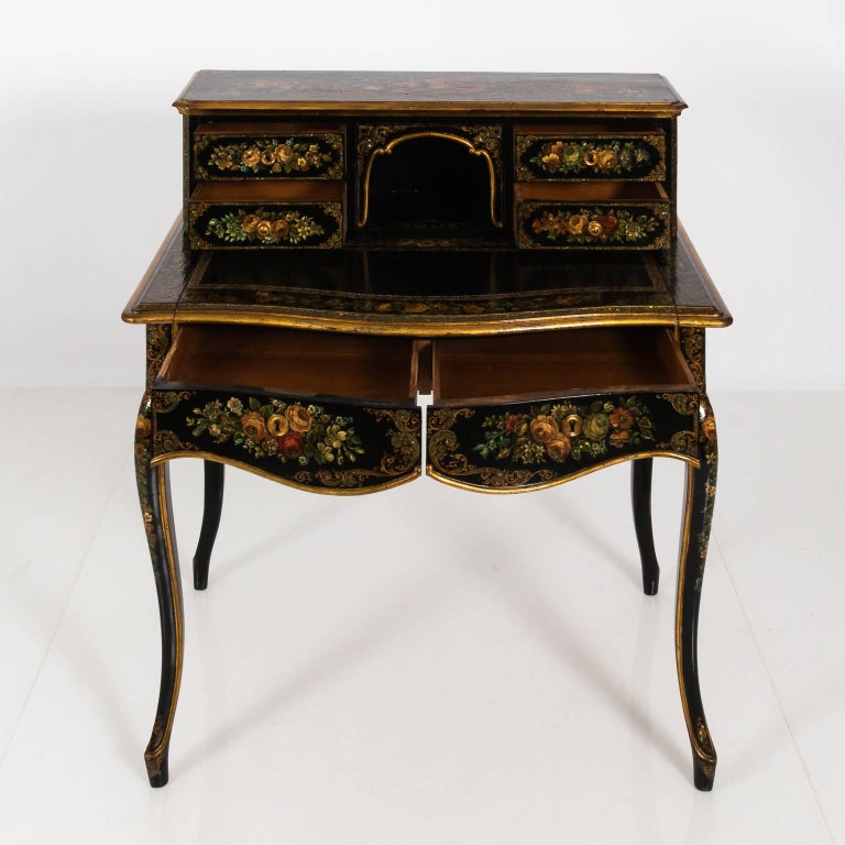 19th Century Napoleon III Papier Mâché Desk For Sale at 1stDibs