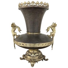 Antique 19th Century Napoleon III Period Bronze and Copper Centerpiece