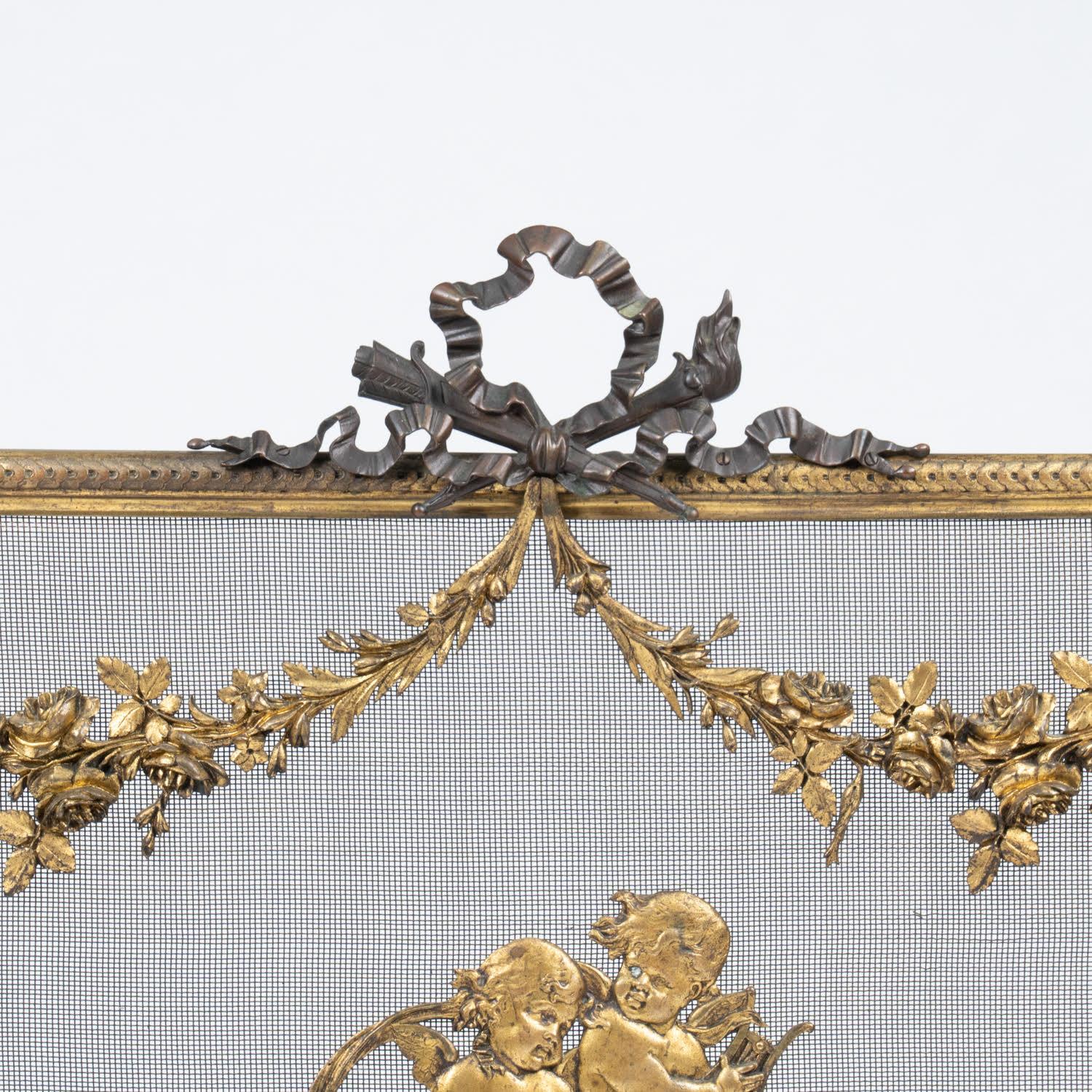 French 19th Century Napoleon III Period Bronze Mantel Screen. For Sale