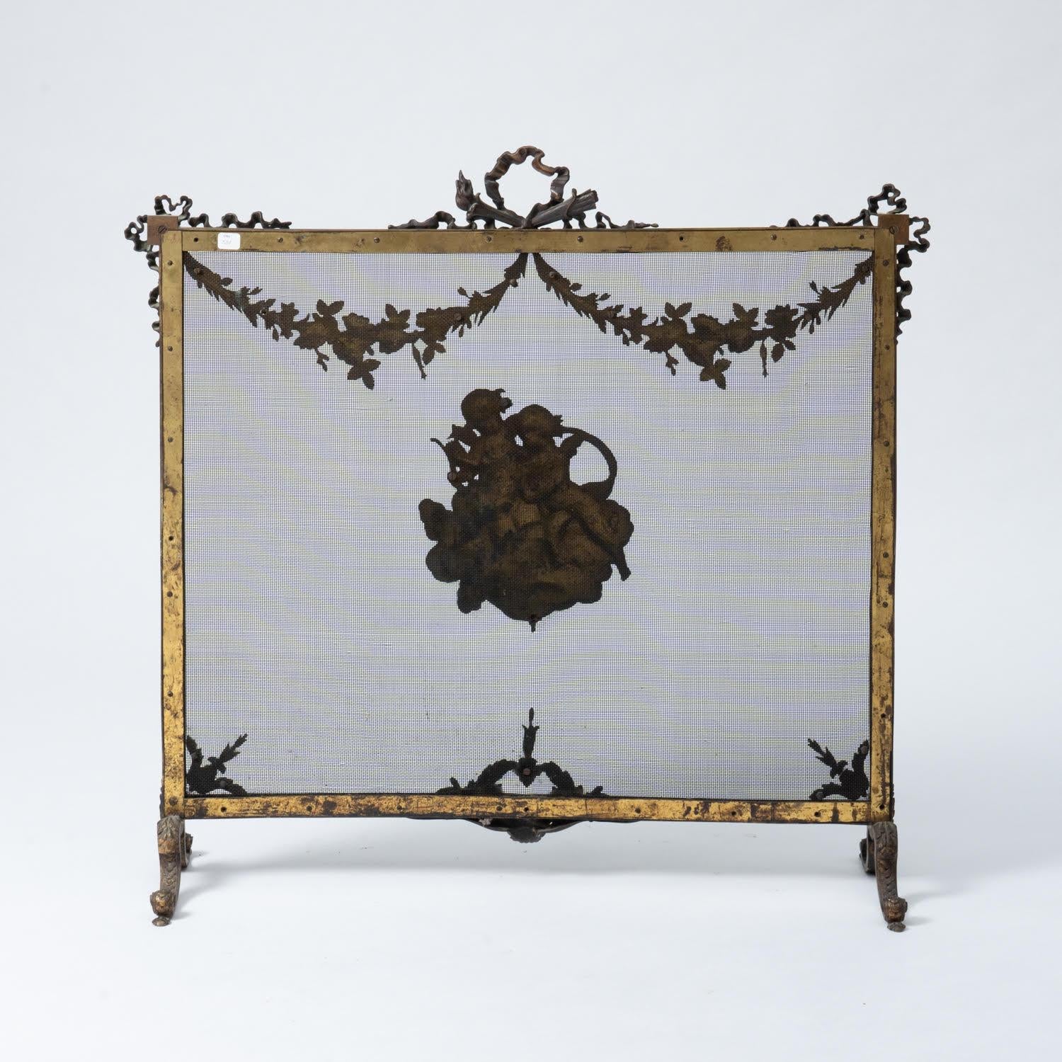 19th Century Napoleon III Period Bronze Mantel Screen. In Good Condition For Sale In Saint-Ouen, FR