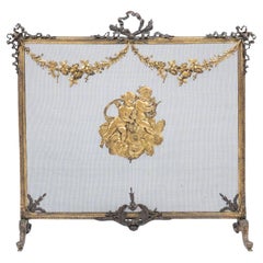 19th Century Napoleon III Period Bronze Mantel Screen.