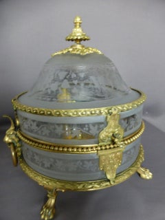19th century Napoleon III Period Crystal and Bronze Liquor Cellar