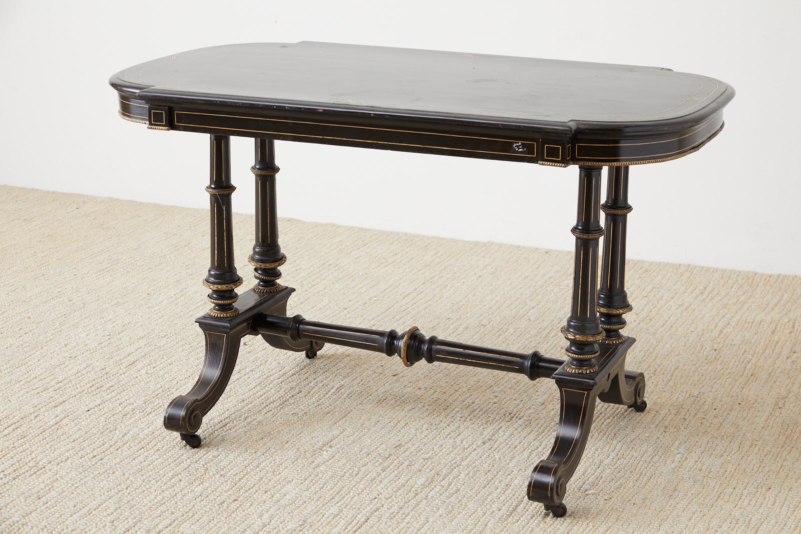 19th Century Napoleon III Period Ebonized Center Table 7