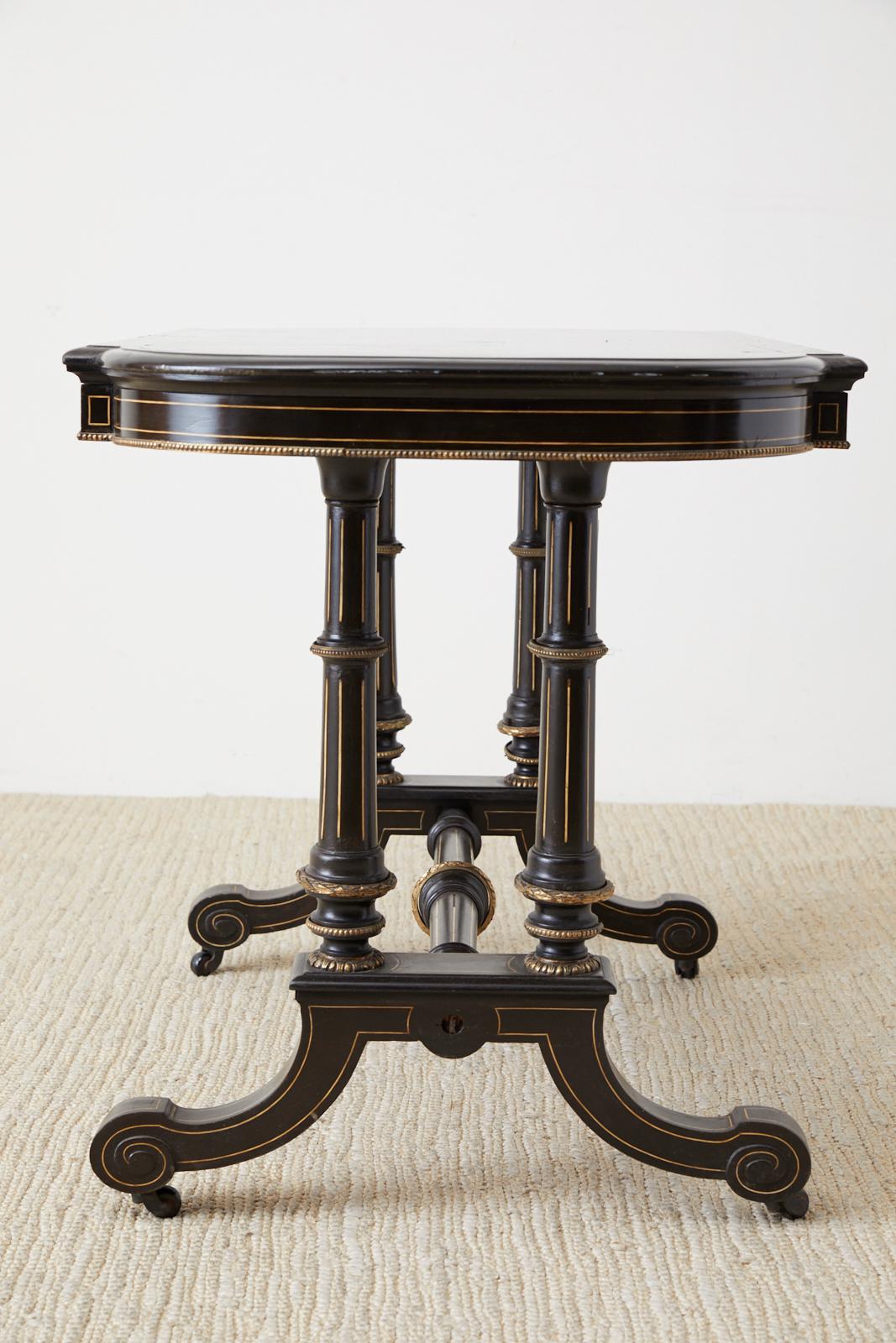 19th Century Napoleon III Period Ebonized Center Table 10