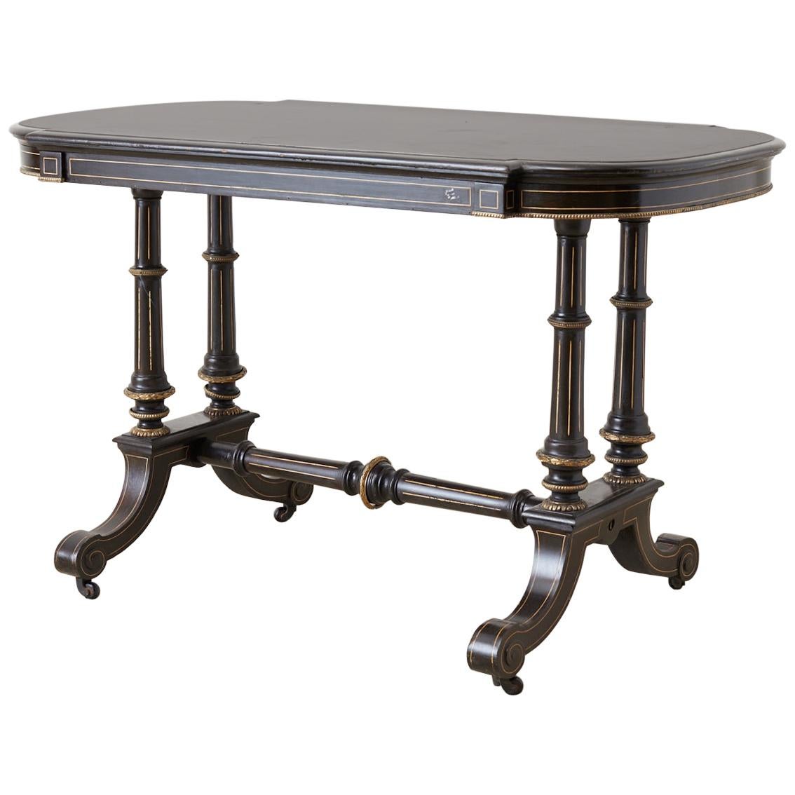 19th Century Napoleon III Period Ebonized Center Table